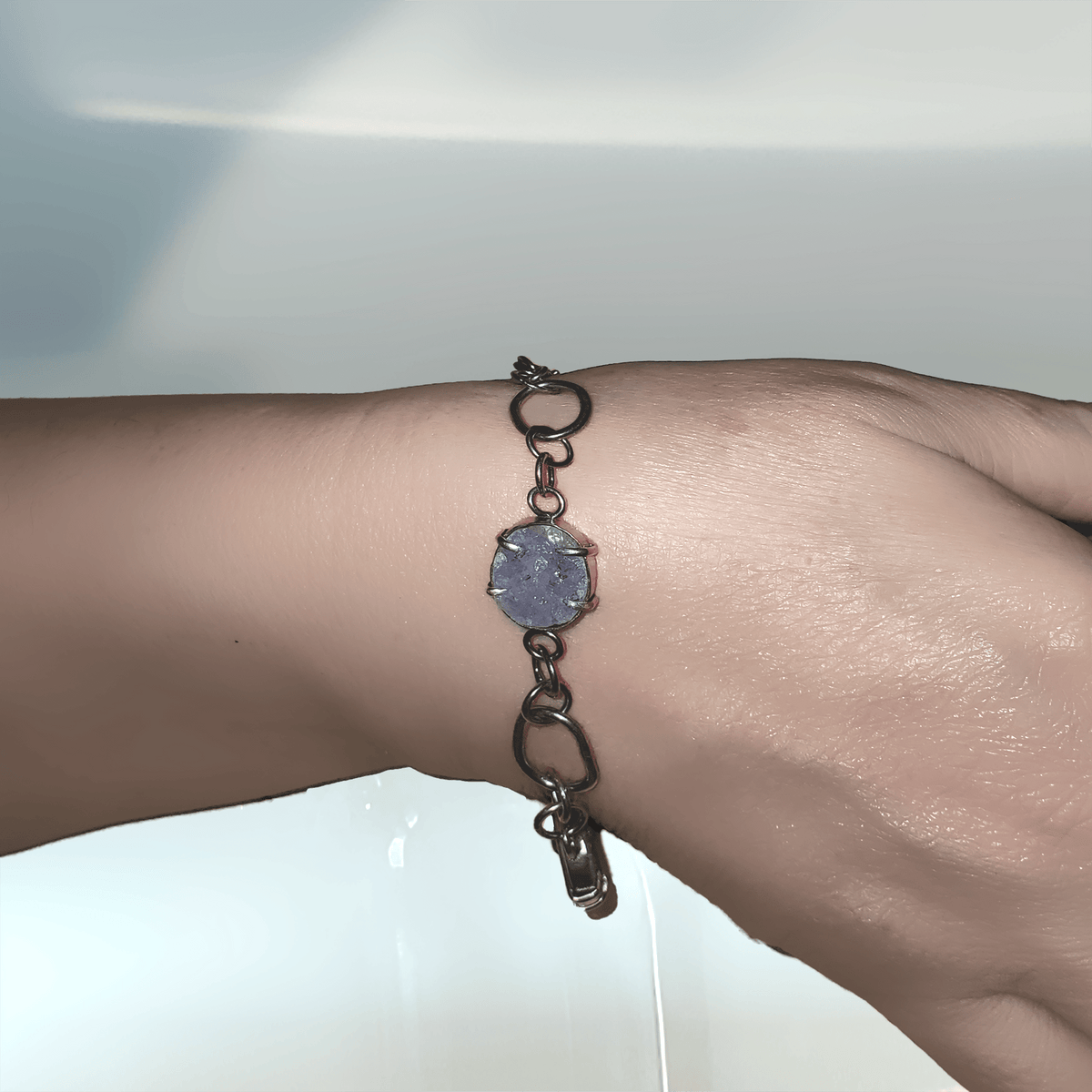 janet lasher Jewelry Bracelet Three-Stone Druzy &amp; Sterling Bracelet
