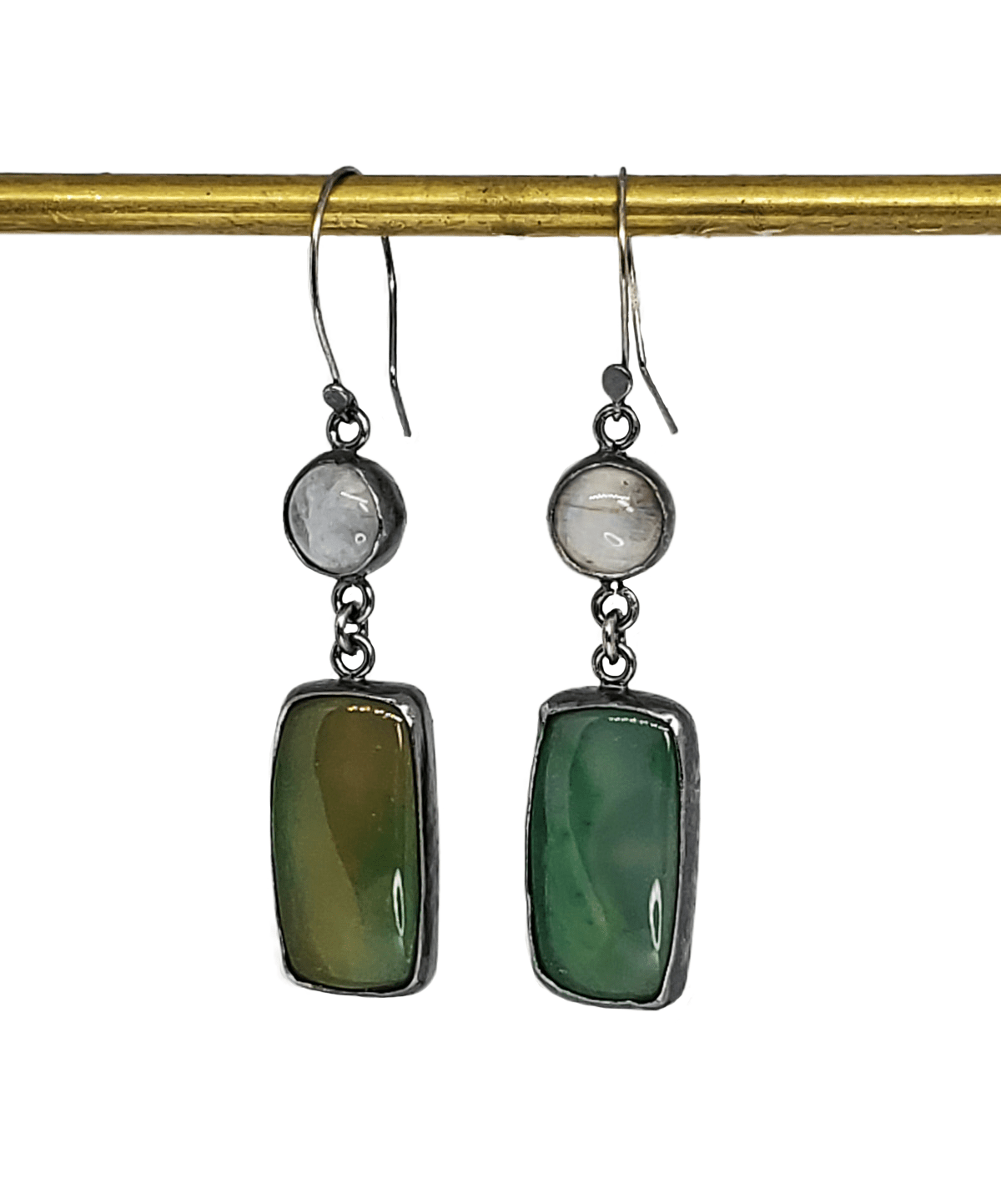 janet lasher Jewelry Earring Green Onyx &amp; Moonstone Earrings