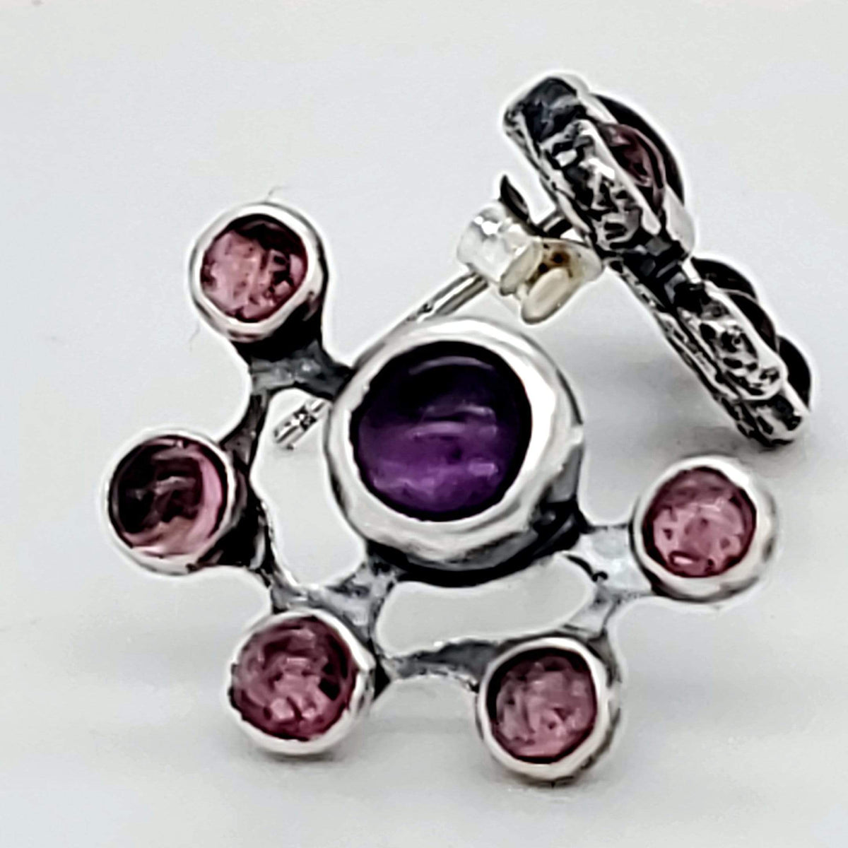 janet lasher Jewelry Earrings Pink Tourmaline and Amethyst Pinwheel Earrings