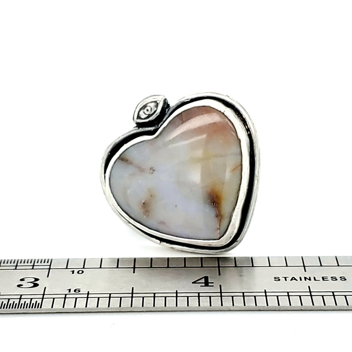 janet lasher Jewelry Ring Lavender Plume Agate Eye Heart Ring
