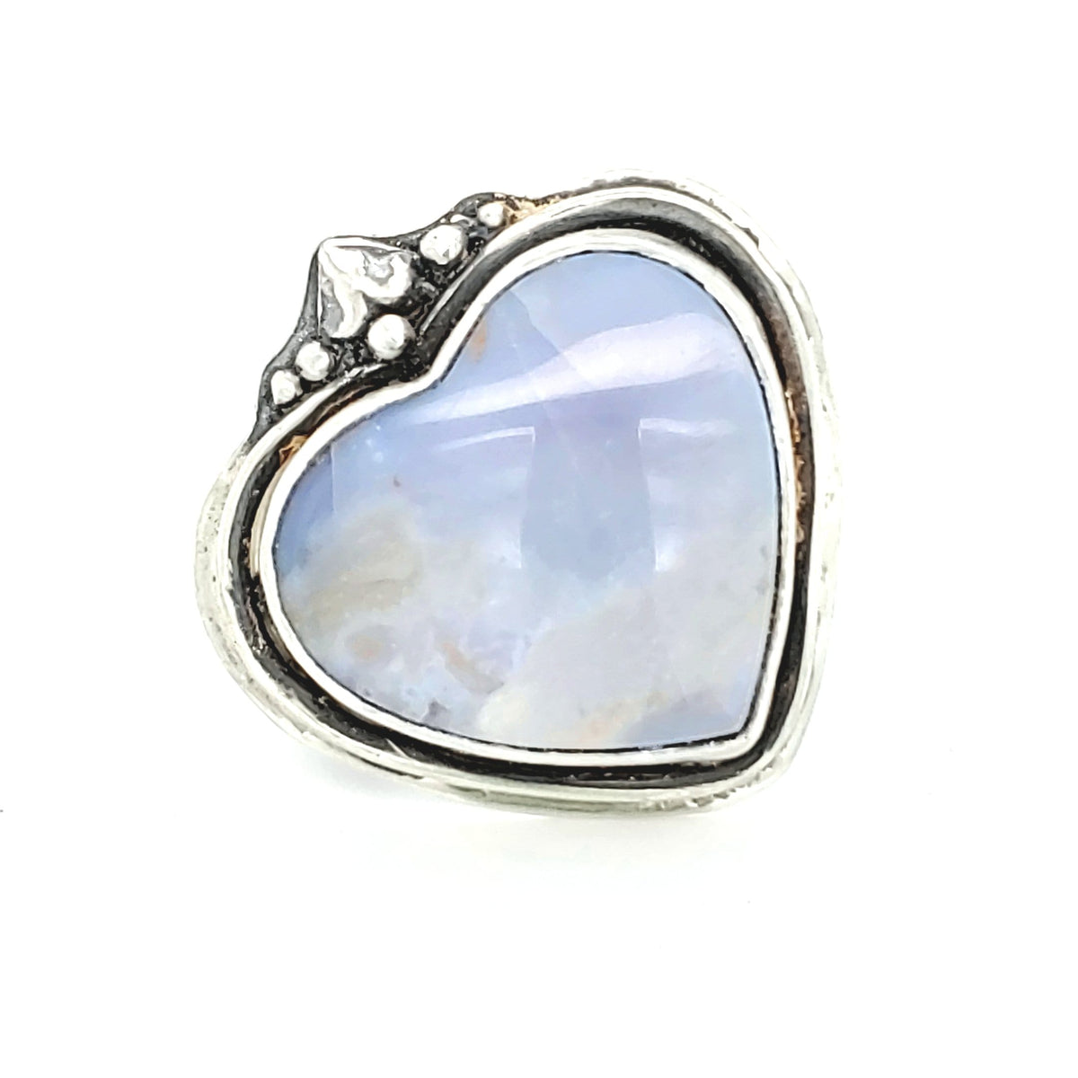 janet lasher Jewelry Ring Lavender Plume Agate Flourish Heart Ring