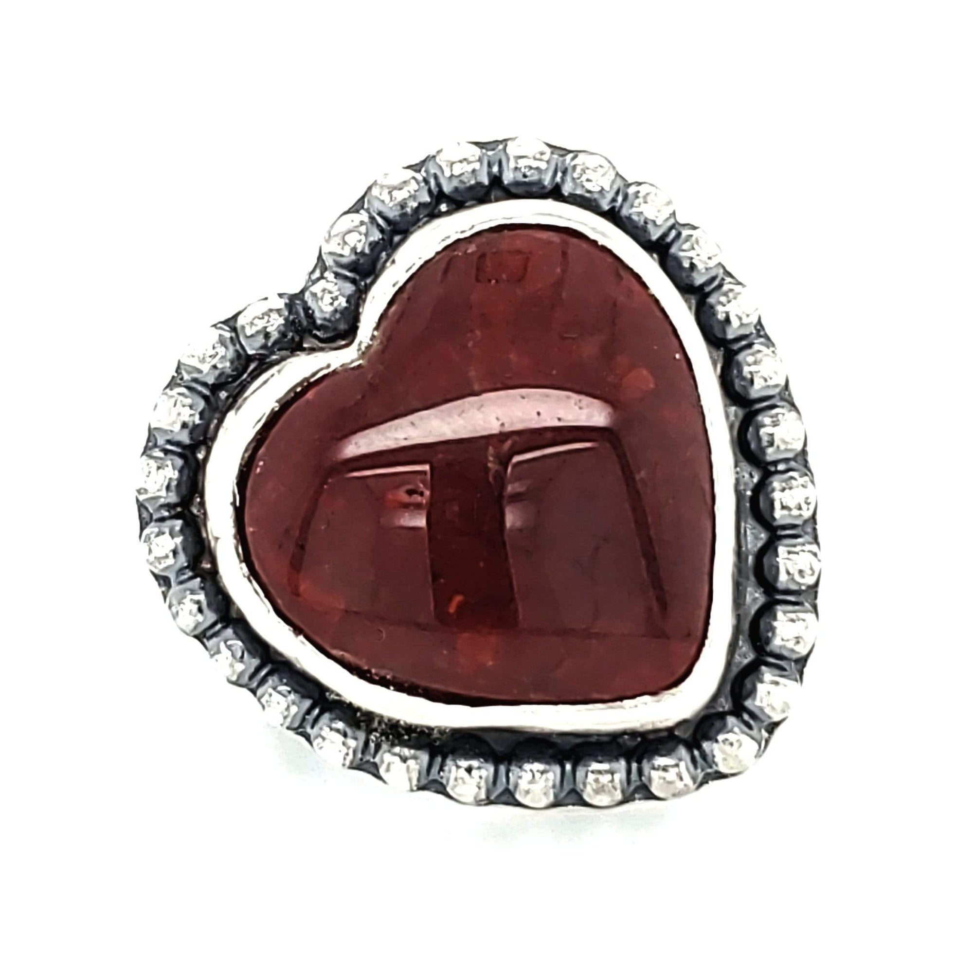 janet lasher Jewelry Ring Red Jasper Beaded Heart Ring