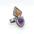 janet lasher Jewelry Rings Vintage Yellow Sapphire Kite & Oval, Rose-cut Amethyst Ring